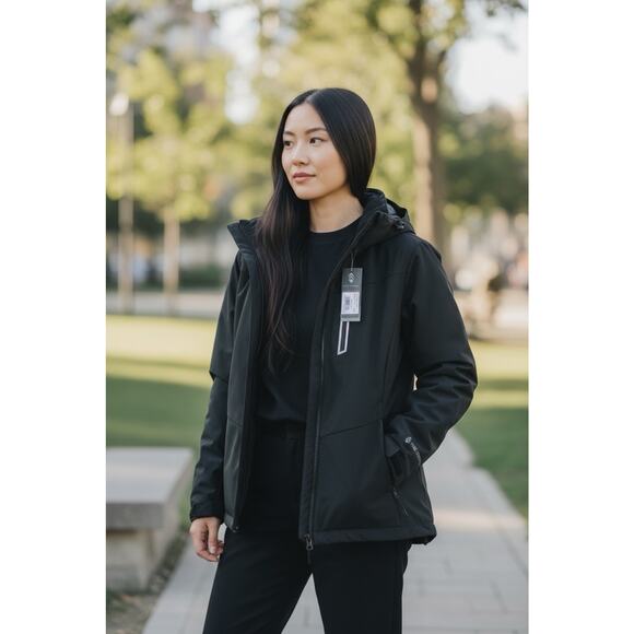 Free Country Thermo Super Soft Shell Jacket, Ladies Size L Black - Picture 1 of 16